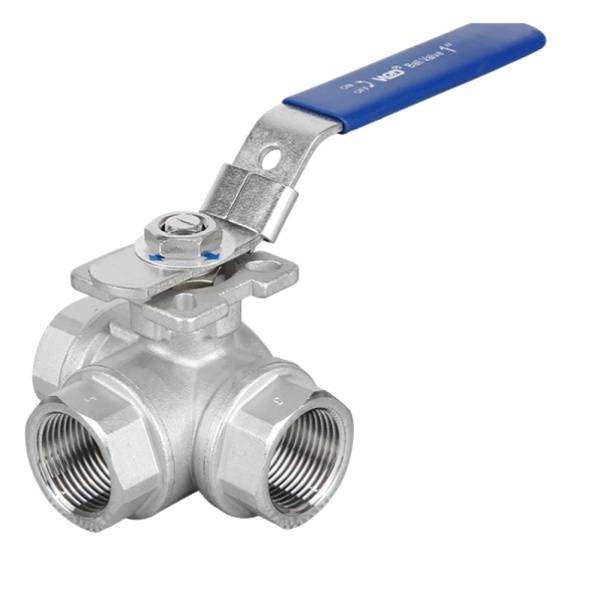 Кран шар SS316 4031HA 3/ход Г Ду10 Ру63 м/м полн п/эл рук Benarmo