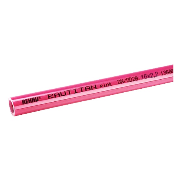 Труба PE-Xa/EVOH pink Дн25х3,5 Ру10 Т95C L=6м RAUTITAN Rehau 11360621006