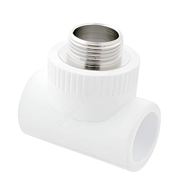 Тройник PP-R бел комб Дн20х1/2" НР РосТурПласт 10753