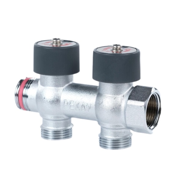 Коллектор лат клап запорн-рег 3/4" м/р 2в 3/4" н/р Рехау 11316443001