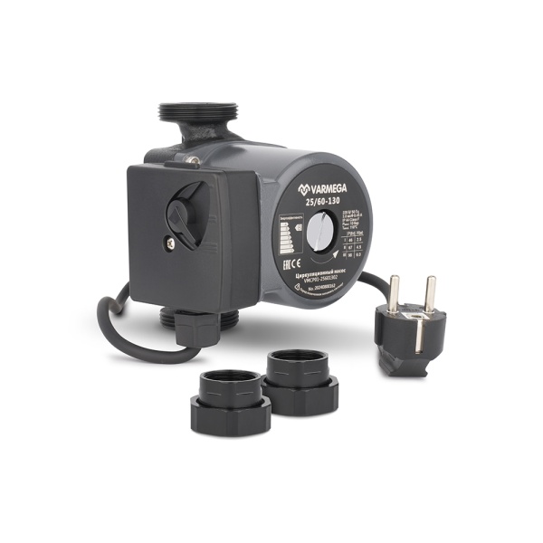 Насос циркуляционный Varmega VMCP01 Basic 25/60 130, VMCP01-25601302, с гайками
