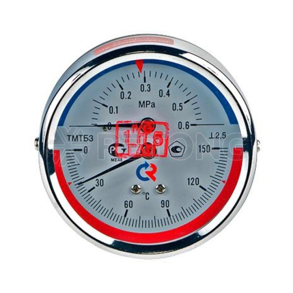 Термоманометр осев ТМТБ-31Т.1 150С 0-1,6МПа Дк80 G1/2" L=46мм Росма 00000002296