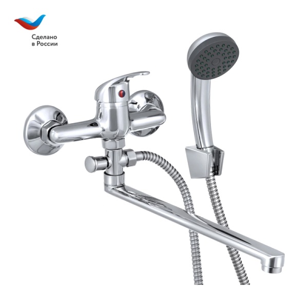 Смес/ванна П-серия однор дл/изл плоск Lобр в/к Прораб Славен СЛ-ОД-П31