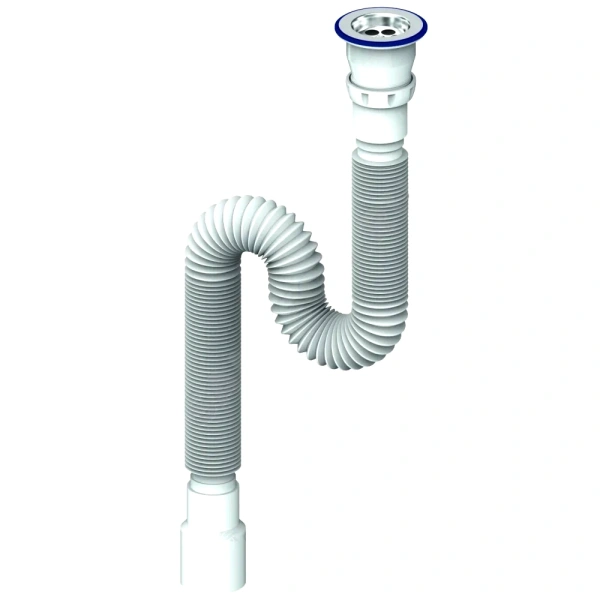 Сифон умыв гофр 1 1/2"x40/50 L=370-1200мм нерж/сетка Unicorn D230