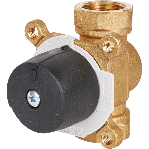 Клапан трехходовой смесительный Stout 3/4" KVs 6 м3/ч