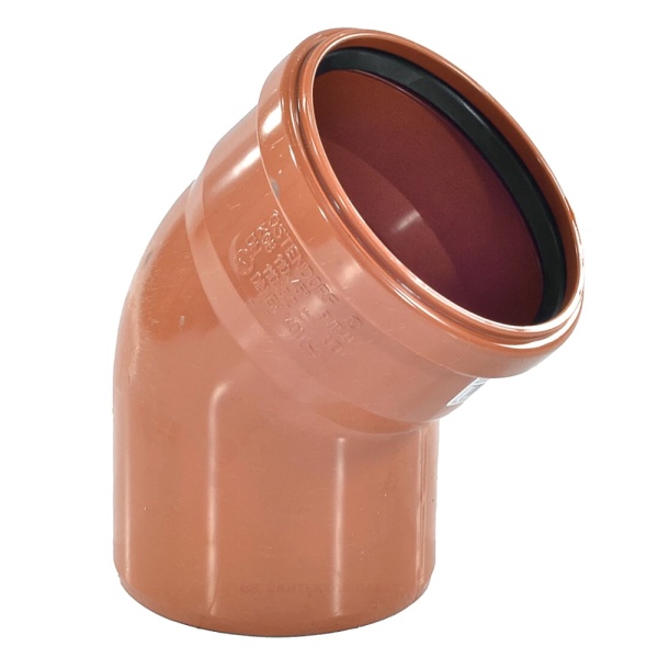 Отвод НПВХ кор б/н Дн200х45гр в/к KGB Ostendorf 223220