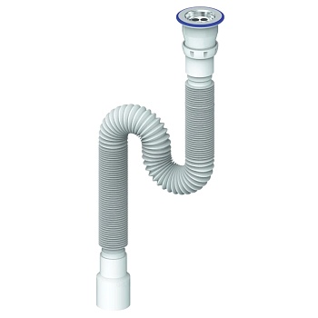 Сифон умыв гофр 1 1/2"x40/50 L=480-1500мм нерж/сетка Unicorn D240