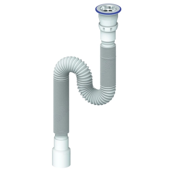 Сифон умыв гофр 1 1/2"x40/50 L=480-1500мм нерж/сетка Unicorn D240