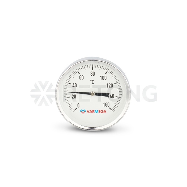 Термометр биметаллический с погружной гильзой Varmega VMMT02-807504, диаметр 80 мм, длина гильзы 75
