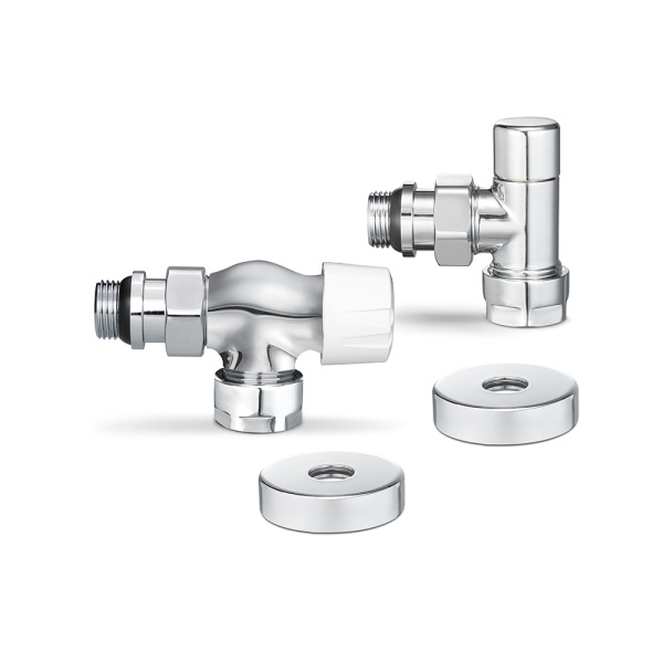 Комплект термостатический с запорным клапаном Varmega №3 VMDV12-410415, 1/2" x 3/4"EK ВР-НР, осевой,