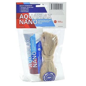 Набор для уплотнения резьбы лен (ЕВРО) 20гр+паста 80гр AQUAFLAX NANO 04054