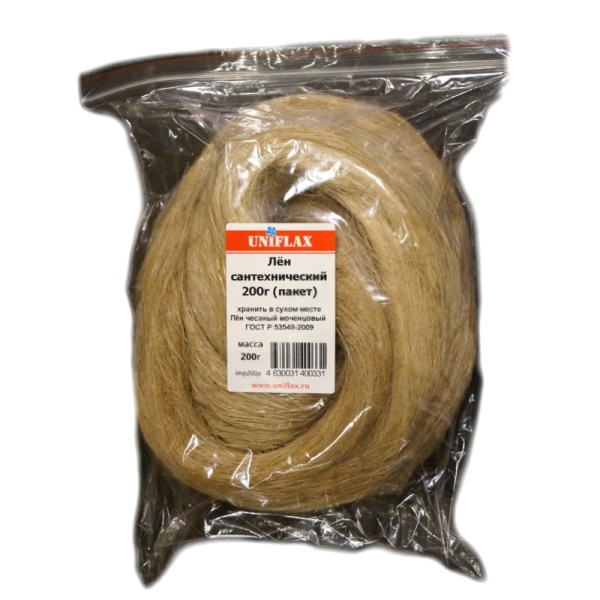 Лен чесаный моченцовый 200гр п/э пакет UNIFLAX