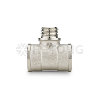 Тройник Varmega ВР-НР-ВР переходной 3/4" x 1/2" x 3/4", никелированный