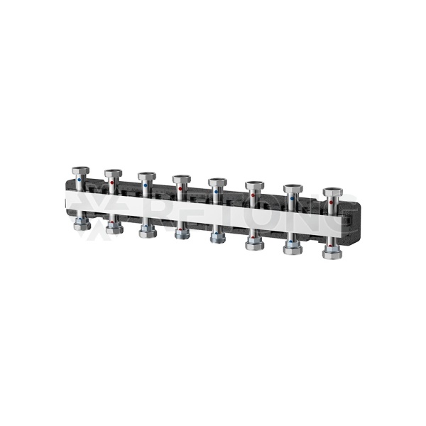 Распределительный коллектор Varmega V-Flow до 7 контуров, нержавеющая сталь, с термоизоляцией
