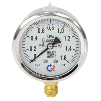 Манометр рад гидр ТМ-320P.20 0-1,0МПаДк63 G1/4" силик нерж Росма 00000030119