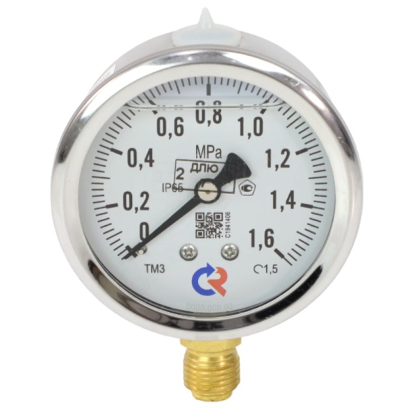 Манометр рад гидр ТМ-320P.20 0-1,0МПаДк63 G1/4" силик нерж Росма 00000030119