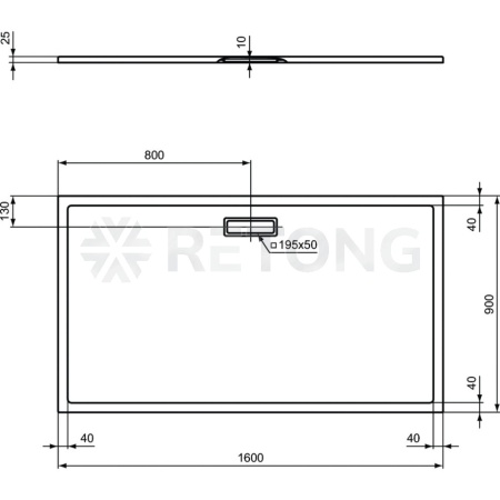 Поддон акр ULTRAFLAT 160х90 прямоуг Ideal Standard T448501