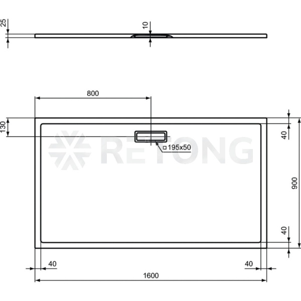 Поддон акр ULTRAFLAT 160х90 прямоуг Ideal Standard T448501