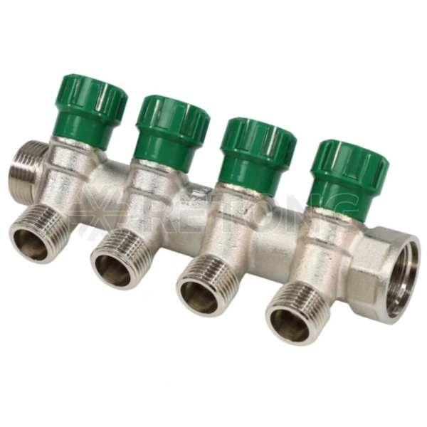 Коллектор лат клап рег 3/4" м/р 4в 1/2" ПУ н/р 36мм M210 SantechSystems
