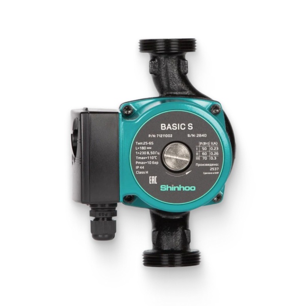 Насос циркул BASIC S 25-6S 180 PN10 230В в/к Shinhoo 71211002