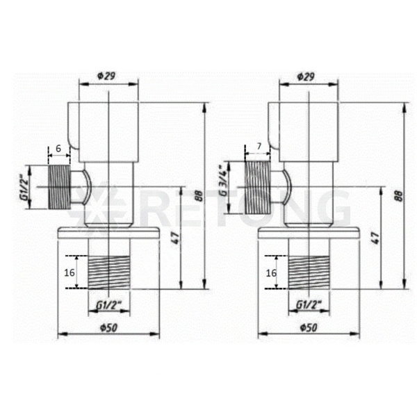 Комплект кранов нерж быт с/отр V231 G1/2" Ру10 р/р флк SantechSystems
