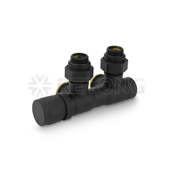 Узел нижнего подключения Varmega VMDV25-200415, 1/2"х3/4"EK, универсальный, черный