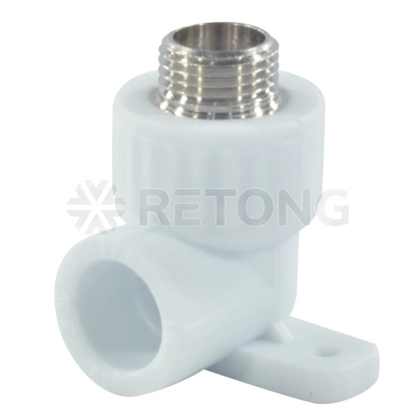 Угольник PP-R бел комб Дн20х1/2" НР с креплением VALFEX 10121020