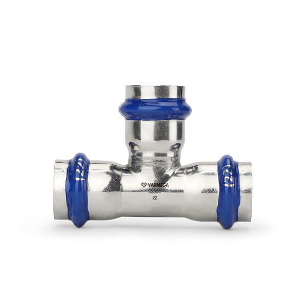 Тройник раструбный Varmega Inox Press VM718151515, 15×15×15 мм