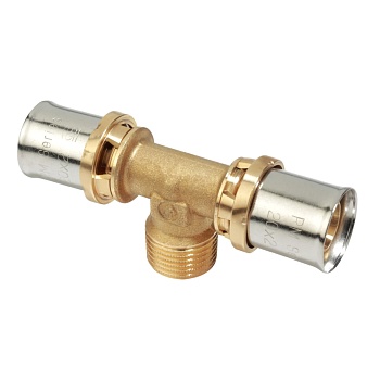Тройник МП/PE-X пресс лат Дн20х1/2"х20 НР Giacomini RM153Y037