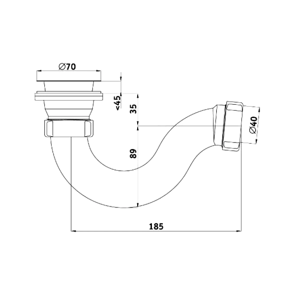 Сифон д/поддона труб 1 1/2"x50/40 нерж/сетка АНИ Пласт E110