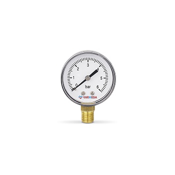 Манометр радиальный Varmega VMMT10-500602, диаметр 50 мм, 6 бар, 1/4"