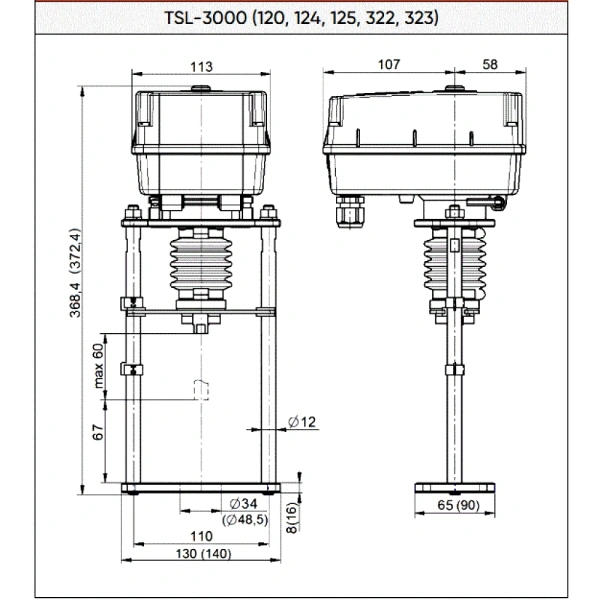 Электропривод 3-поз TSL-3000-60-1-230-IP67 Теплосила 120
