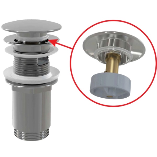 Клапан донный умыв с/пер 1 1/4" лат L=69мм хром Alca A392C