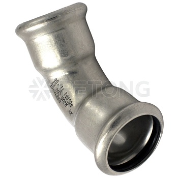 Отвод нерж AISI316L Дн28х45гр Ру16 пресс Inoxpres RM 181028450C