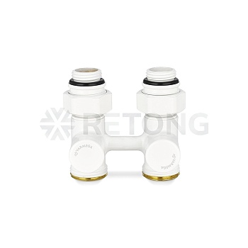 Узел нижнего подключения Varmega VMDV21-100415, 1/2"х3/4"EK НР, прямой, белый