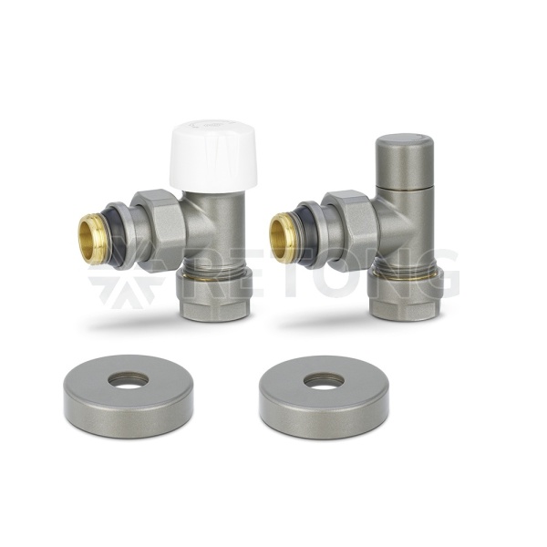 Комплект термостатический с запорным клапаном Varmega №1 VMDV10-310415, 1/2" x 3/4"EK ВР-НР, угловой