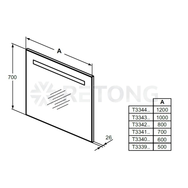 Зеркало MIRROR&LIGHT подсветка Class II нейтрал Ideal Standard T3342BH