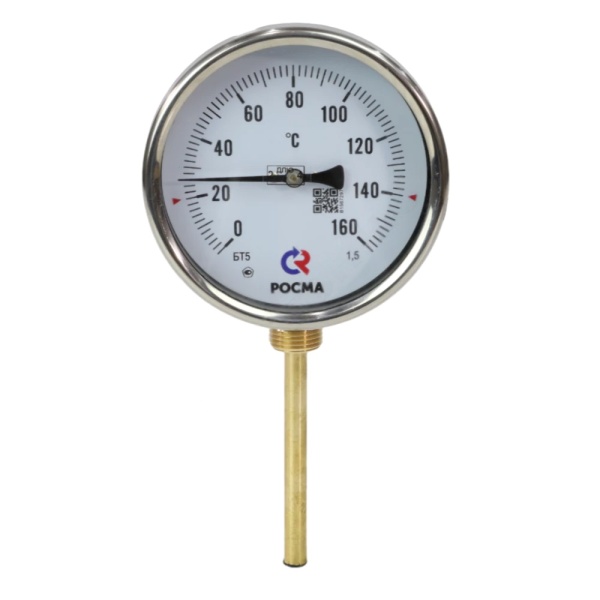Термометр биметалл БТ-52.211 160С Дк100 L=64 G1/2" рад Росма 00000002653