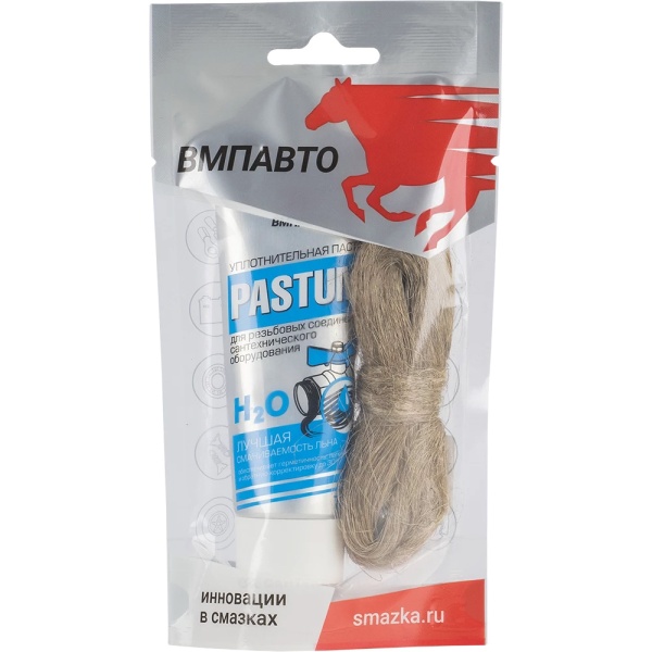 Набор для уплотнения резьбы лен 15гр+паста 70гр PASTUM H2O 8109