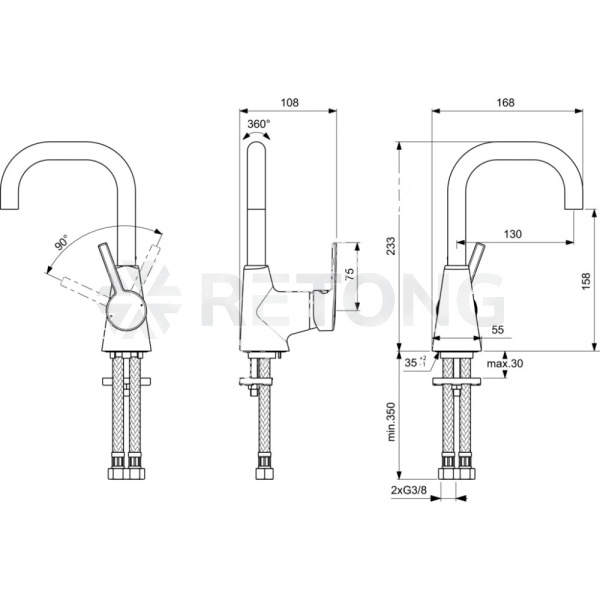 Смес/умыв IDEALSTYLE однор бок/р Ideal Standard B0899AA
