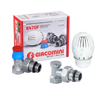 Комплект терм бок/п гп R401TG Ду15 Ру10 угл R16TG+R470 двухтр Giacomini R470FX033
