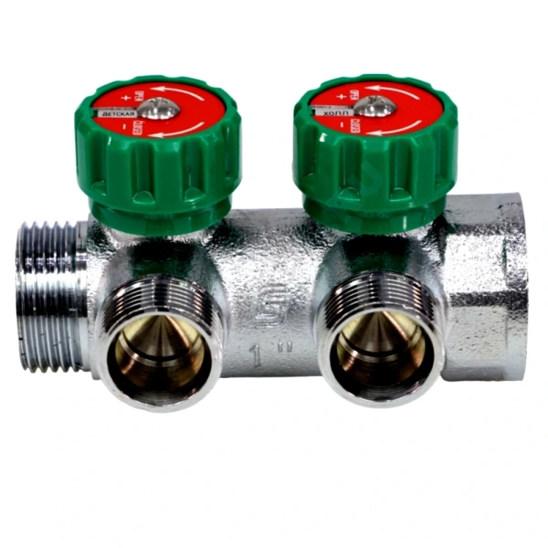 Коллектор лат клап рег 1" м/р 2в 3/4" ЕК н/р 45мм M111 SantechSystems