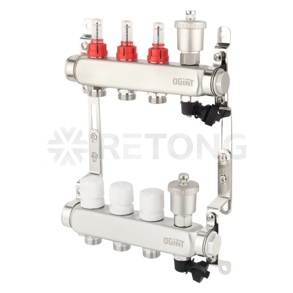 Группа коллект нерж расход 1" м/м 3в 3/4" ЕК н/р в/к Ogint 9505-02