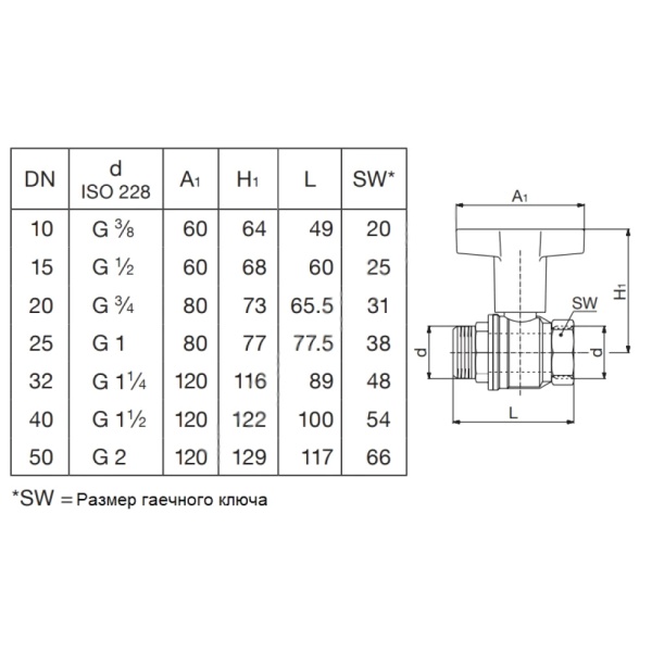 Кран шар лат Optibal нк Ду32 Ру16 м/р полн Т-рук Oventrop 1077310 .