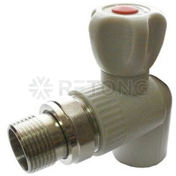Кран шаровой PP-R сер Дн20х1/2" НР угл д/рад VALFEX 10148020Г
