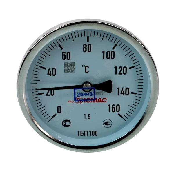 Термометр биметалл ТБП-Т 160С Дк100 L=100 G1/2" осев НПО ЮМАС