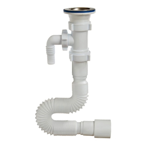 Сифон умыв гофр 1 1/2"x40/50 L=470-1250мм отв нерж/сетка Орио А-30135