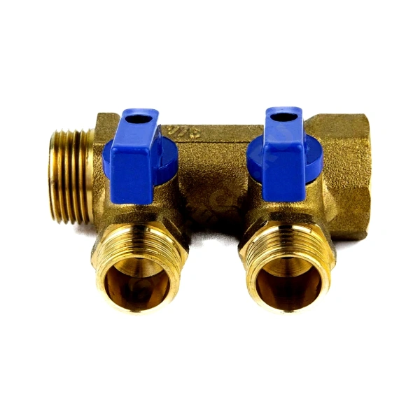 Коллектор лат шар/к син 3/4" м/р 3в 1/2" н/р 35мм Aquasfera 9025-02