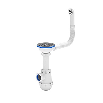 Сифон мойки бут г/пер 3 1/2"x40 нерж/сетка Ани Грот АНИ Пласт A0142S
