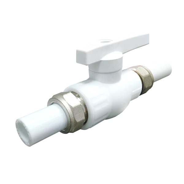 Кран шаровой PP-R бел полн Дн20 с двусторонним разъемным соединением VALFEX 20246020